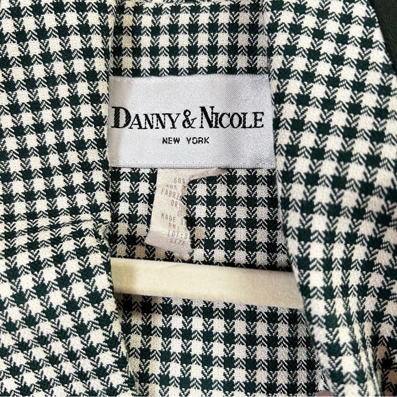 Vintage Green Cream Gingham Blazer Dress Double Breasted Size 10/12 Fall Office - Picture 3 of 12